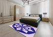 Patterned Blossom Pink Rug in a Bedroom, pat2049pur