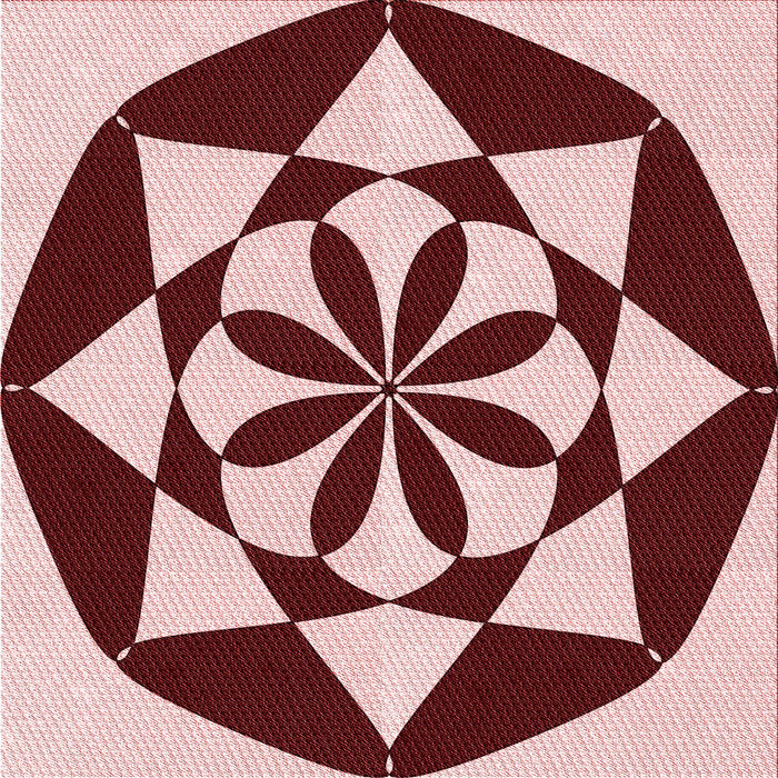 Round Machine Washable Transitional Cranberry Red Rug, wshpat2049rd