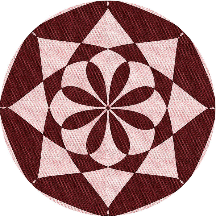 Square Patterned Cranberry Red Rug, pat2049rd