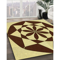 Patterned Mustard Yellow Rug, pat2049yw