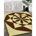 Machine Washable Transitional Mustard Yellow Rug in a Family Room, wshpat2049yw