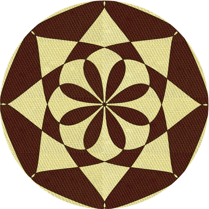 Square Machine Washable Transitional Mustard Yellow Rug in a Living Room, wshpat2049yw