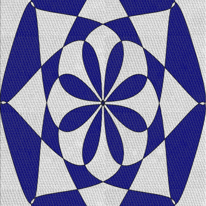 Machine Washable Transitional Cobalt Blue Rug, wshpat2049