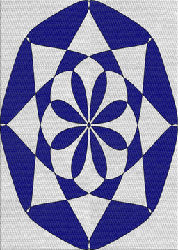 Patterned Cobalt Blue Novelty Rug, pat2049