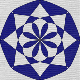 Square Patterned Cobalt Blue Novelty Rug, pat2049