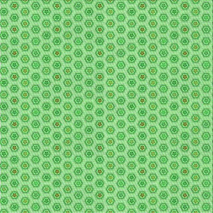 Round Patterned Jade Green Rug, pat205grn