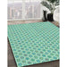 Patterned Mint Green Rug in Family Room, pat205lblu