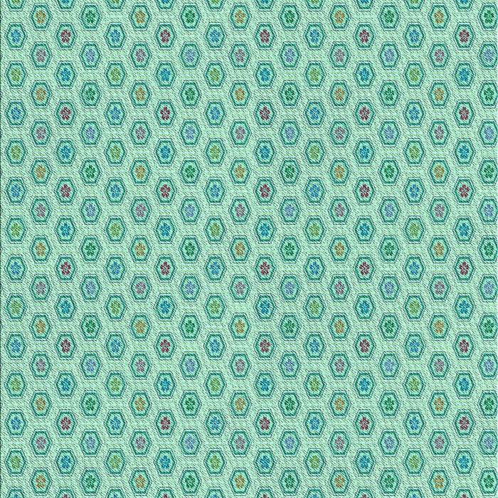 Patterned Mint Green Rug, pat205lblu