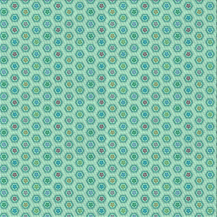 Round Machine Washable Transitional Mint Green Rug, wshpat205lblu