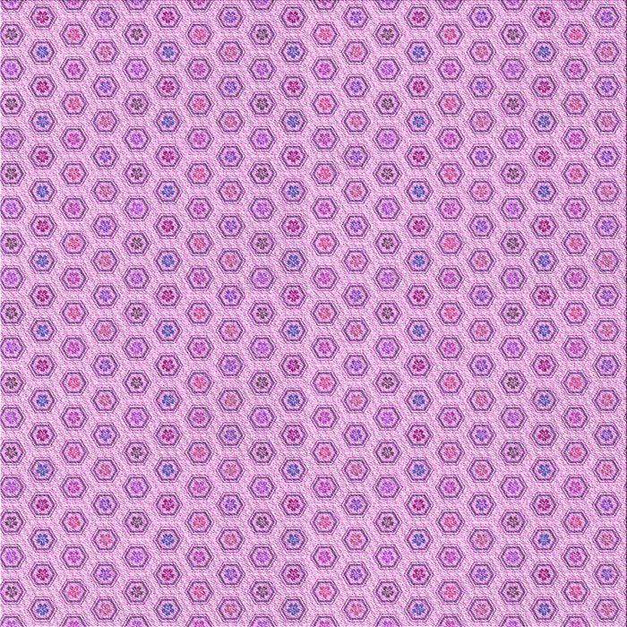 Round Patterned Blossom Pink Rug, pat205pur