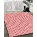 Machine Washable Transitional Pink Rug in a Family Room, wshpat205rd