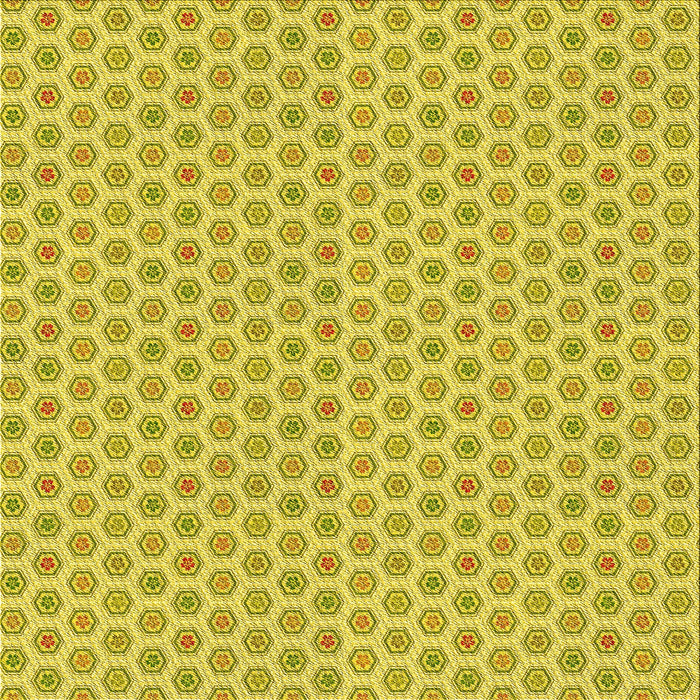 Round Patterned Yellow Rug, pat205yw