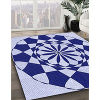 Patterned Cobalt Blue Rug, pat2050blu