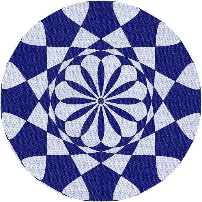 Square Patterned Cobalt Blue Rug, pat2050blu