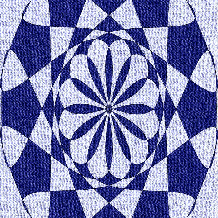 Machine Washable Transitional Cobalt Blue Rug, wshpat2050blu