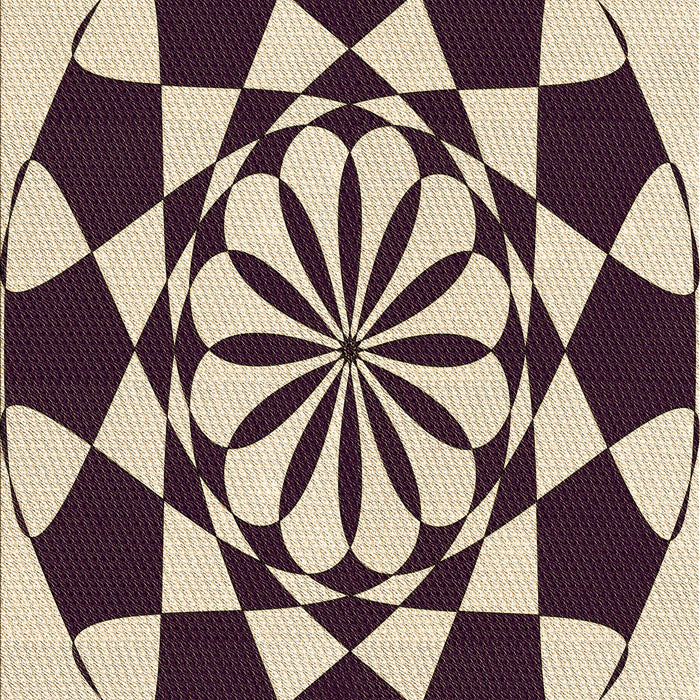 Patterned Deep Peach Orange Rug, pat2050brn
