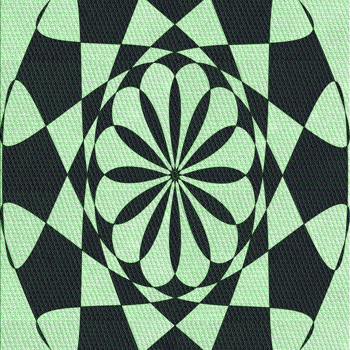Patterned Dark Slate Grey Green Rug, pat2050grn