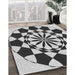 Machine Washable Transitional Black Rug in a Family Room, wshpat2050gry