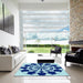 Square Patterned Blueberry Blue Rug in a Living Room, pat2050lblu