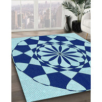 Patterned Blueberry Blue Rug, pat2050lblu