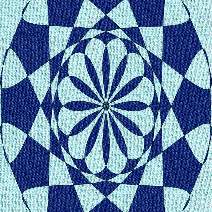 Machine Washable Transitional Blueberry Blue Rug, wshpat2050lblu