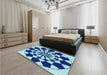 Round Machine Washable Transitional Blueberry Blue Rug in a Office, wshpat2050lblu