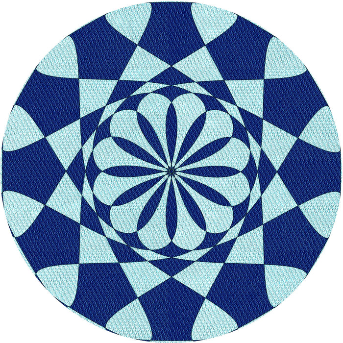 Square Machine Washable Transitional Blueberry Blue Rug in a Living Room, wshpat2050lblu