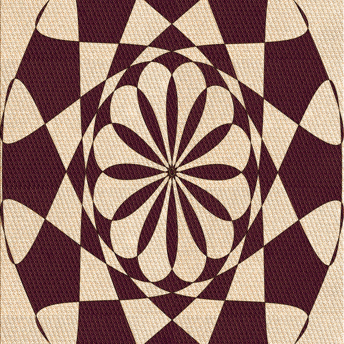 Patterned Deep Peach Orange Rug, pat2050org