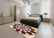 Patterned Deep Peach Orange Rug in a Bedroom, pat2050org