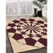 Patterned Deep Peach Orange Rug in Family Room, pat2050org