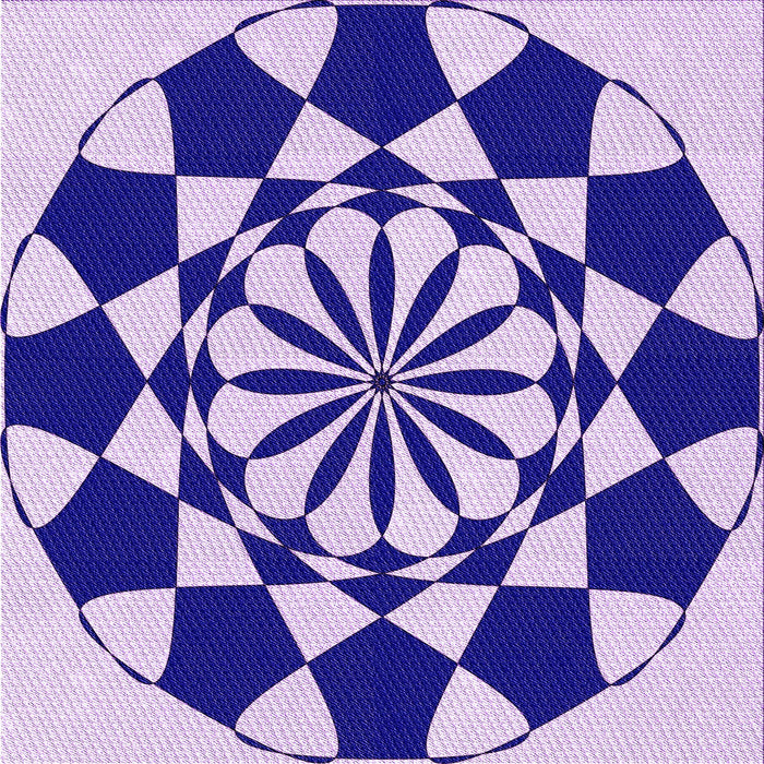 Round Patterned Blossom Pink Rug, pat2050pur