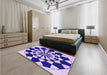 Patterned Blossom Pink Rug in a Bedroom, pat2050pur