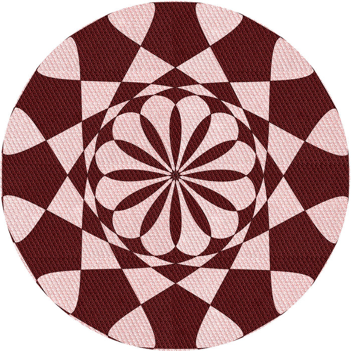 Square Patterned Saffron Red Rug, pat2050rd