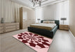 Patterned Saffron Red Rug in a Bedroom, pat2050rd