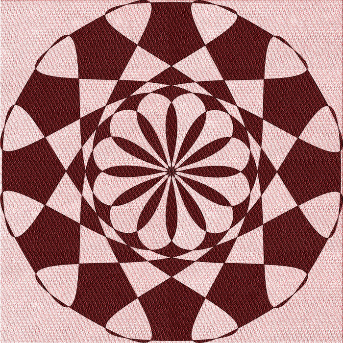 Round Patterned Saffron Red Rug, pat2050rd