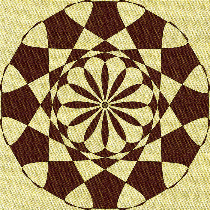 Round Patterned Red Brown Rug, pat2050yw