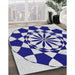 Machine Washable Transitional Cobalt Blue Rug in a Family Room, wshpat2050