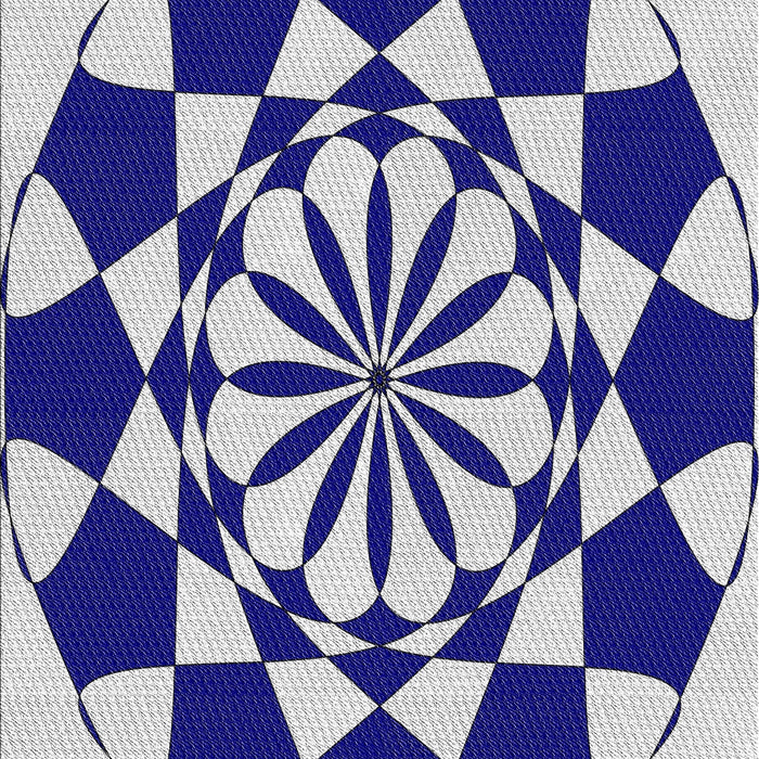 Machine Washable Transitional Cobalt Blue Rug, wshpat2050