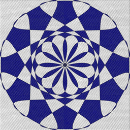 Square Patterned Cobalt Blue Novelty Rug, pat2050