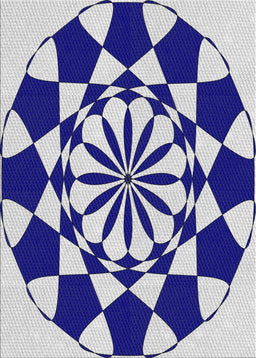 Patterned Cobalt Blue Novelty Rug, pat2050