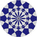 Sideview of Patterned Cobalt Blue Novelty Rug, pat2050