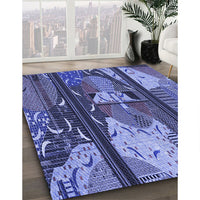 Patterned Sky Blue Rug, pat2051blu