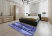 Patterned Sky Blue Rug in a Bedroom, pat2051blu