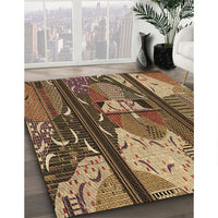 Patterned Red Brown Rug, pat2051brn