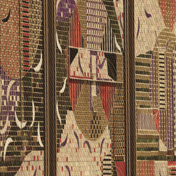 Patterned Red Brown Rug, pat2051brn