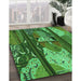 Machine Washable Transitional Deep Emerald Green Rug in a Family Room, wshpat2051grn