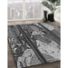 Patterned Dark Gray Rug in Family Room, pat2051gry