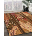 Patterned Orange Rug in Family Room, pat2051org