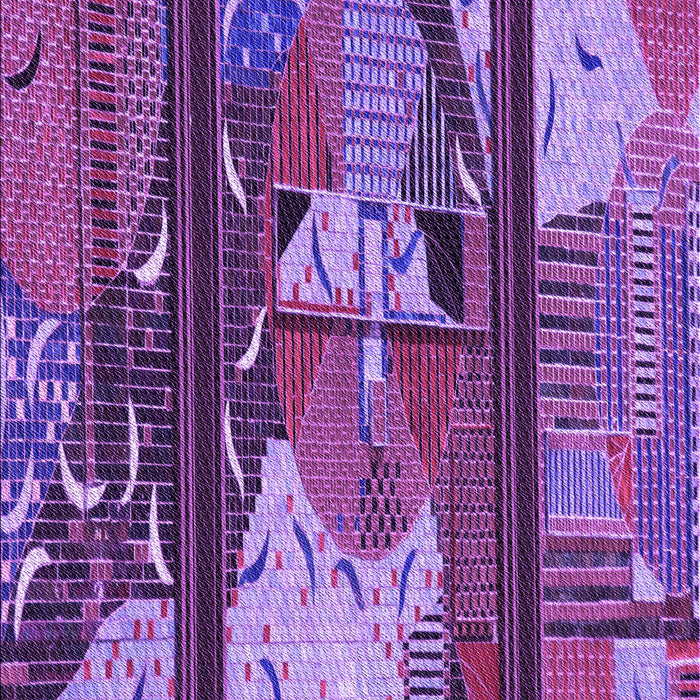 Machine Washable Transitional Dark Magenta Purple Rug, wshpat2051pur