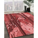 Machine Washable Transitional Red Rug in a Family Room, wshpat2051rd